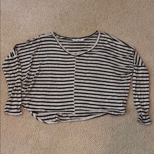 Project Social T Long Sleeve Striped Crop T-Shirt